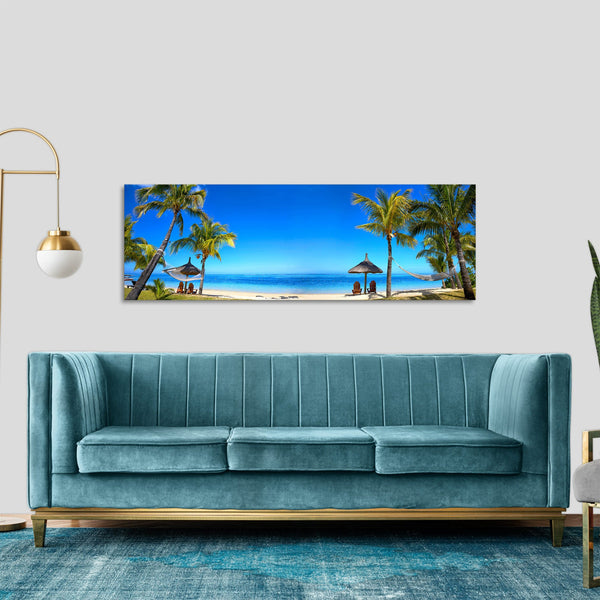 Quadro Stampa su Tela con Telaio in Legno paesaggio isola tropicale