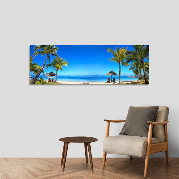Quadro Stampa su Tela con Telaio in Legno paesaggio isola tropicale
