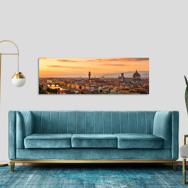 Quadro Stampa su Tela con Telaio in Legno paesaggio firenze