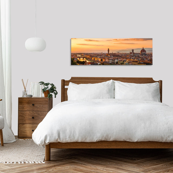 Quadro Stampa su Tela con Telaio in Legno paesaggio firenze