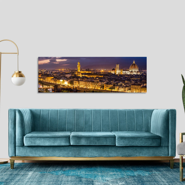 Quadro Stampa su Tela con Telaio in Legno paesaggio firenze