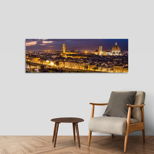 Quadro Stampa su Tela con Telaio in Legno paesaggio firenze