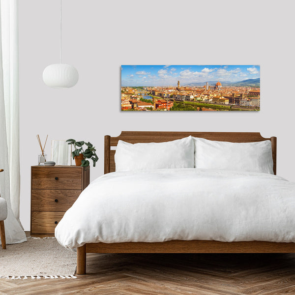 Quadro Stampa su Tela con Telaio in Legno paesaggio firenze