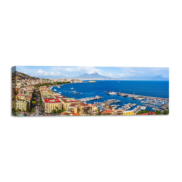 Quadro Stampa su Tela con Telaio in Legno paesaggio napoli vesuvio