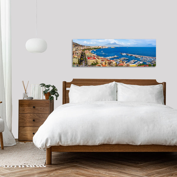 Quadro Stampa su Tela con Telaio in Legno paesaggio napoli vesuvio