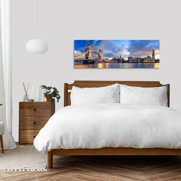 Quadro Stampa su Tela con Telaio in Legno paesaggio londra