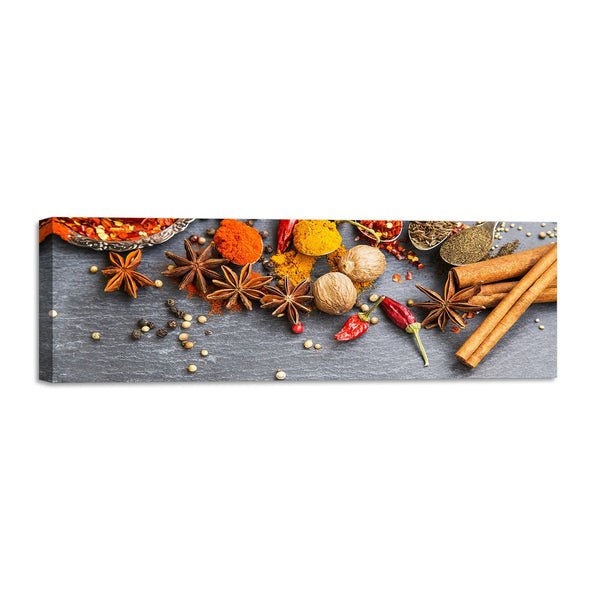 Quadro Stampa su Tela con Telaio in Legno cucina spezie