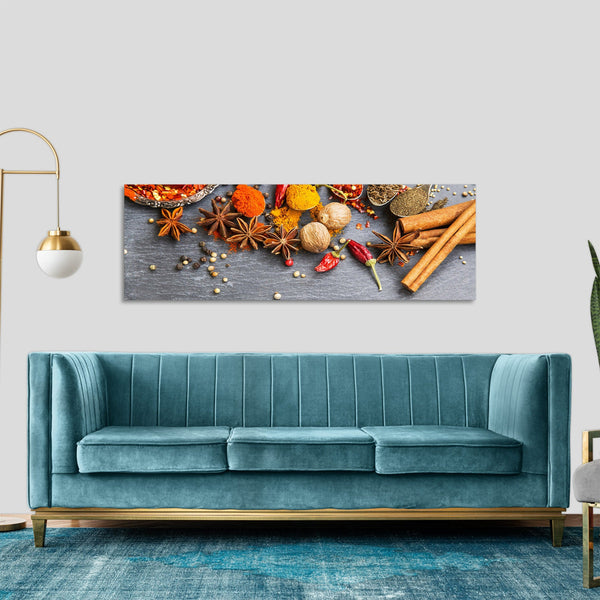 Quadro Stampa su Tela con Telaio in Legno cucina spezie