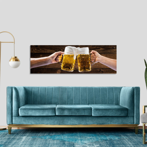 Quadro Stampa su Tela con Telaio in Legno cucina birra