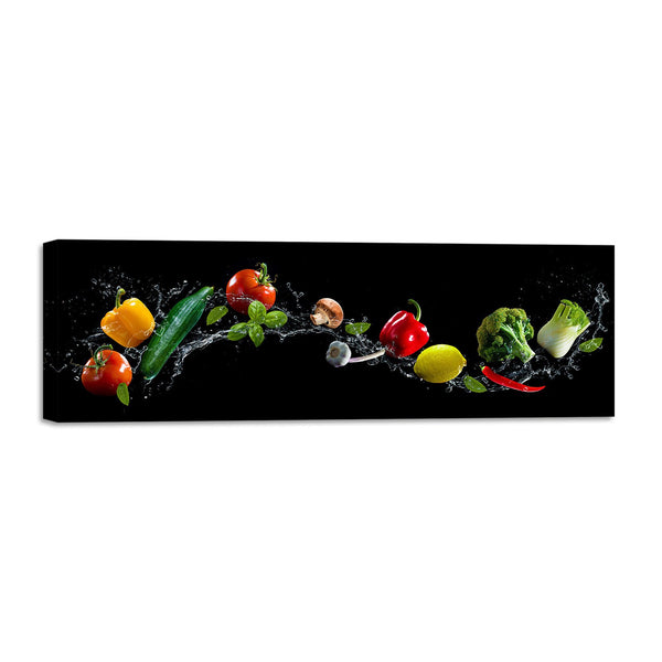 Quadro Stampa su Tela con Telaio in Legno cucina verdura