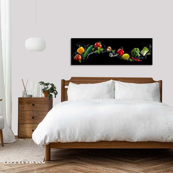 Quadro Stampa su Tela con Telaio in Legno cucina verdura