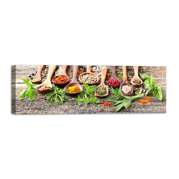 Quadro Stampa su Tela con Telaio in Legno cucina spezie