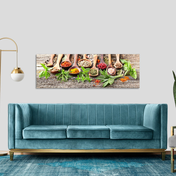 Quadro Stampa su Tela con Telaio in Legno cucina spezie