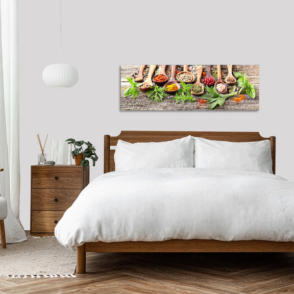 Quadro Stampa su Tela con Telaio in Legno cucina spezie