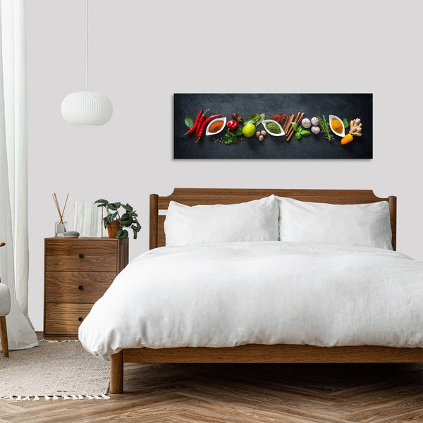 Quadro Stampa su Tela con Telaio in Legno cucina spezie