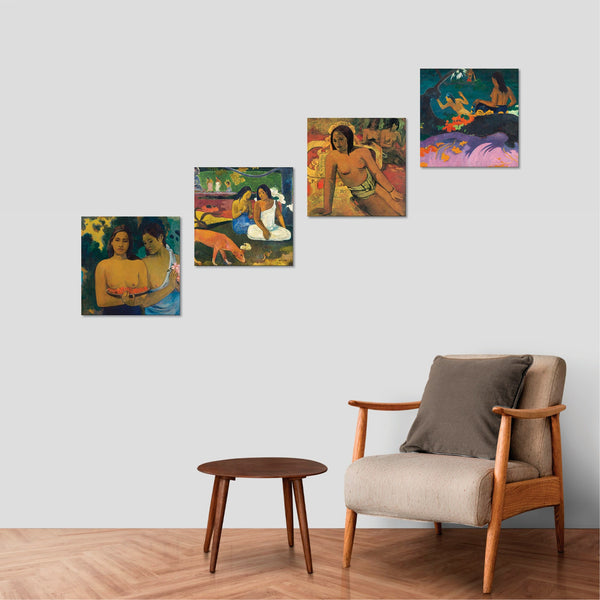Quadri Stampa su Tela con Telaio in Legno 4 pezzi Paul Gauguin