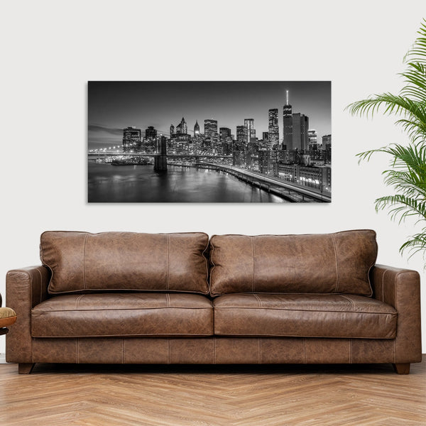 Quadro Stampa su Tela con Telaio in Legno paesaggio new york