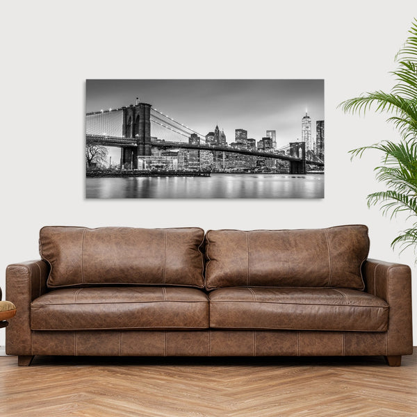 Quadro Stampa su Tela con Telaio in Legno paesaggio new york