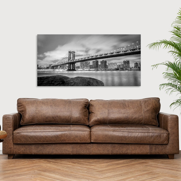 Quadro Stampa su Tela con Telaio in Legno paesaggio new york