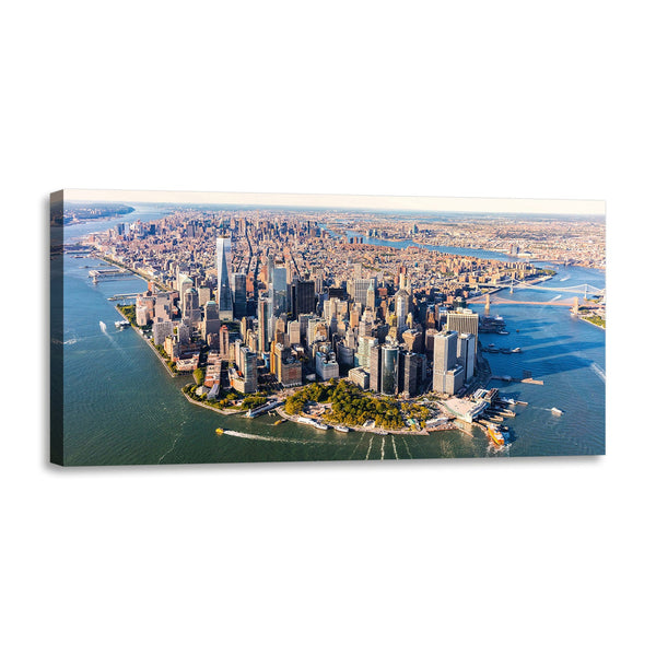 Quadro Stampa su Tela con Telaio in Legno paesaggio new york