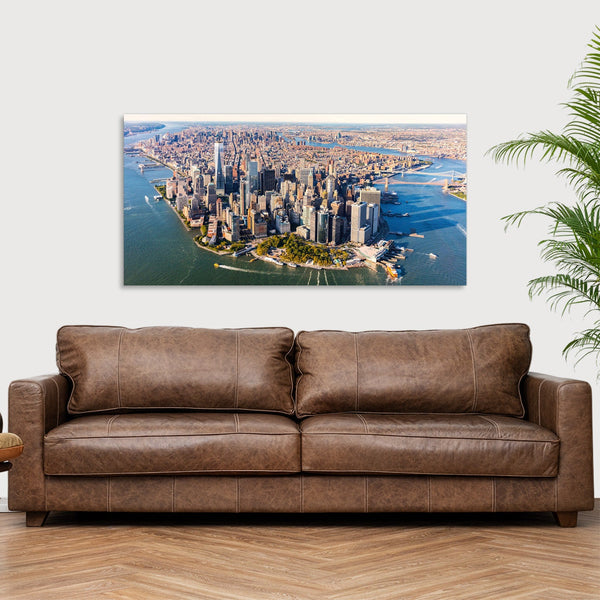 Quadro Stampa su Tela con Telaio in Legno paesaggio new york