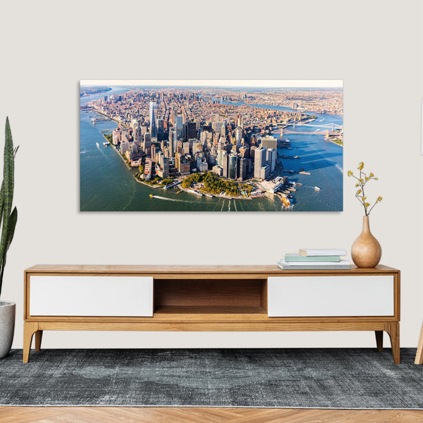 Quadro Stampa su Tela con Telaio in Legno paesaggio new york