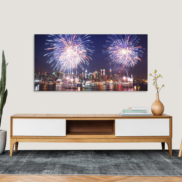 Quadro Stampa su Tela con Telaio in Legno paesaggio new york