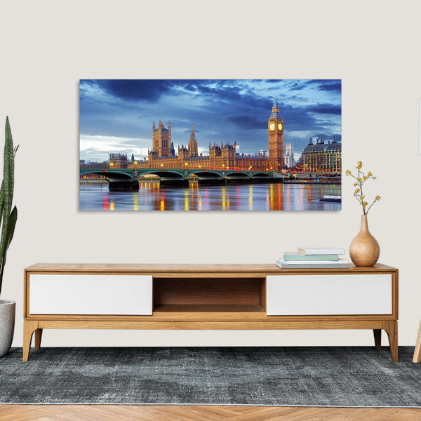 Quadro Stampa su Tela con Telaio in Legno paesaggio londra