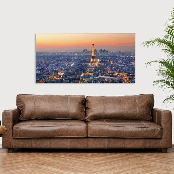 Quadro Stampa su Tela con Telaio in Legno paesaggio parigi