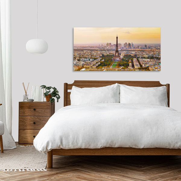 Quadro Stampa su Tela con Telaio in Legno paesaggio parigi