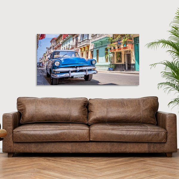 Quadro Stampa su Tela con Telaio in Legno paesaggio l'avana