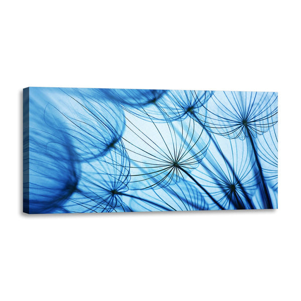 Quadro Stampa su Tela con Telaio in Legno paesaggio fiori