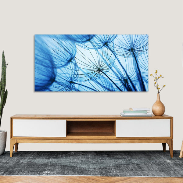 Quadro Stampa su Tela con Telaio in Legno paesaggio fiori