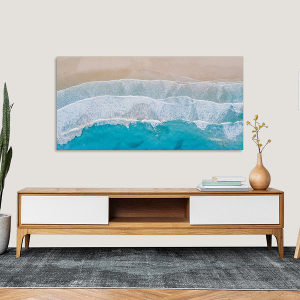 Quadro Stampa su Tela con Telaio in Legno paesaggio mare spiaggia
