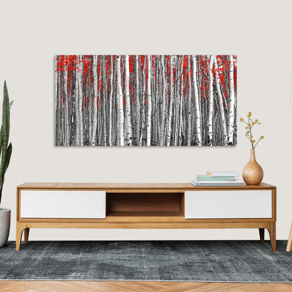 Quadro Stampa su Tela con Telaio in Legno paesaggio bosco