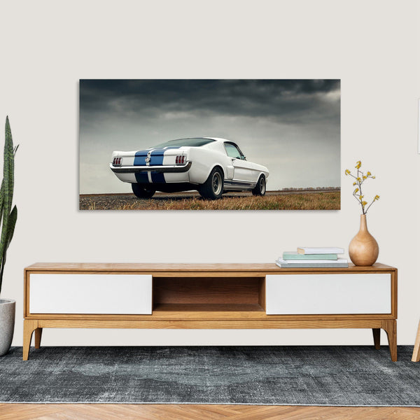 Quadro Stampa su Tela con Telaio in Legno auto muscle car