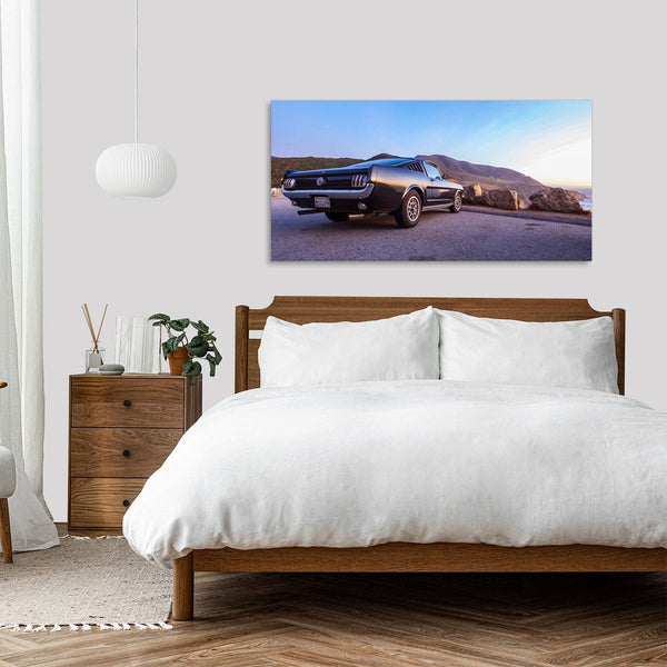 Quadro Stampa su Tela con Telaio in Legno auto muscle car