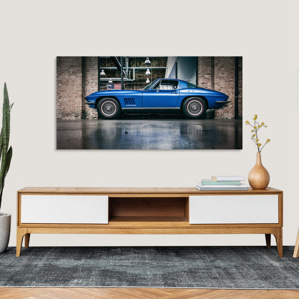 Quadro Stampa su Tela con Telaio in Legno auto muscle car
