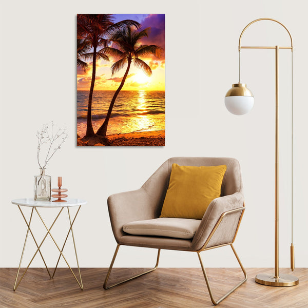 Quadro Stampa su Tela con Telaio in legno panorama isola tropicale