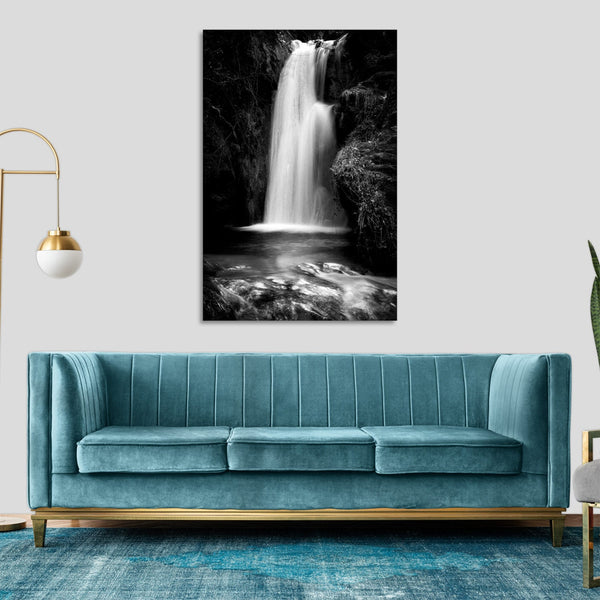 Quadro Stampa su Tela con Telaio in legno panorama cascata