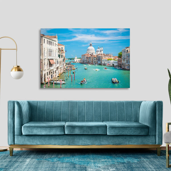 Quadro Stampa su Tela con Telaio in legno panorama venezia