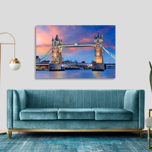 Quadro Stampa su Tela con Telaio in legno panorama londra