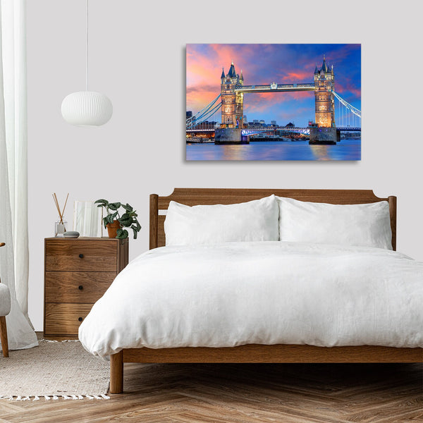 Quadro Stampa su Tela con Telaio in legno panorama londra