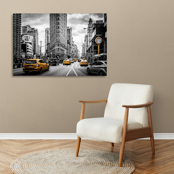 Quadro Stampa su Tela con Telaio in legno panorama new york