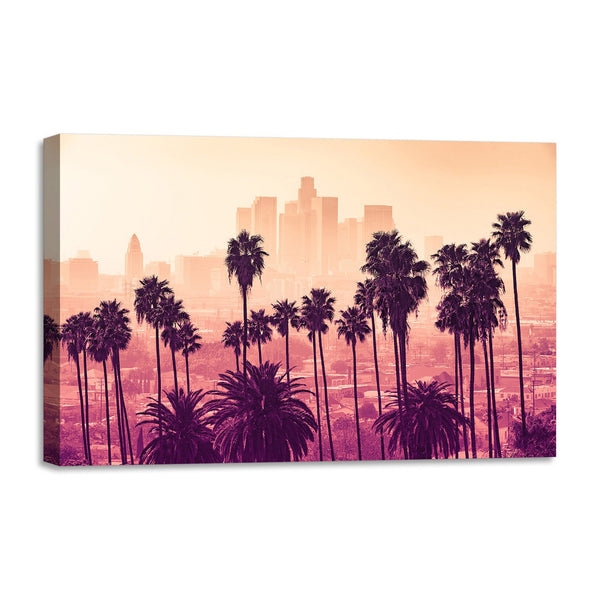 Quadro Stampa su Tela con Telaio in legno panorama los angeles