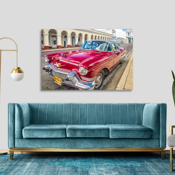 Quadro Stampa su Tela con Telaio in legno panorama L'Avana
