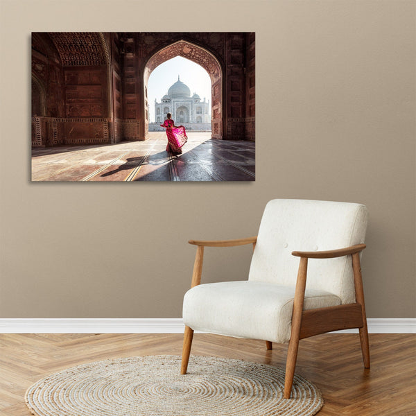 Quadro Stampa su Tela con Telaio in legno panorama india