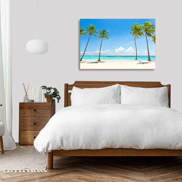 Quadro Stampa su Tela con Telaio in legno panorama isola tropicale