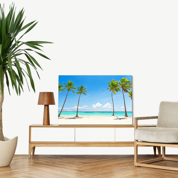 Quadro Stampa su Tela con Telaio in legno panorama isola tropicale