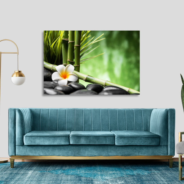 Quadro Stampa su Tela con Telaio in legno pietra zen